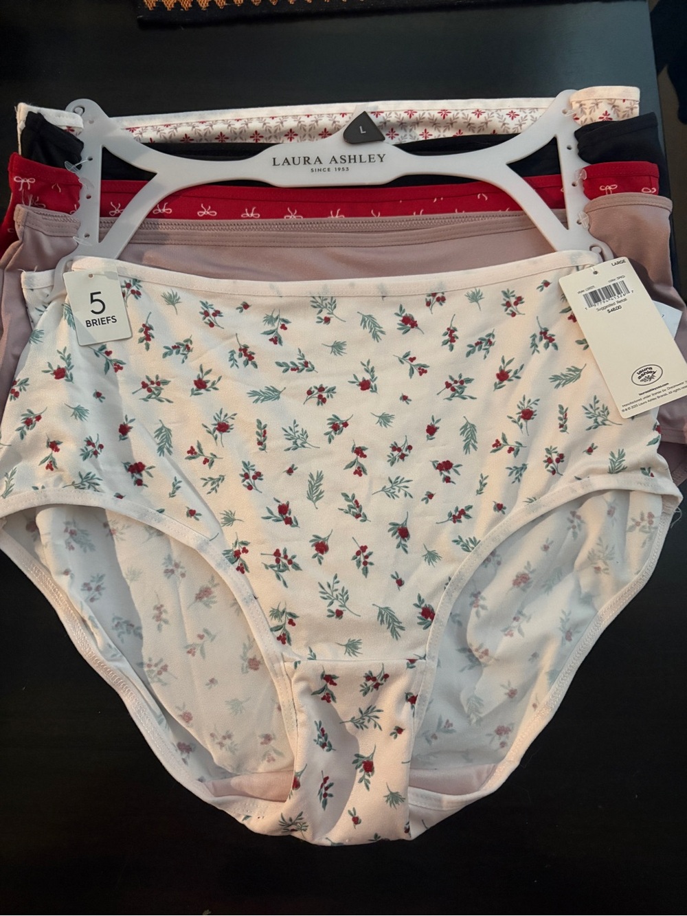 Laura Ashley Women's 5-Pack High-Waist Briefs NWT